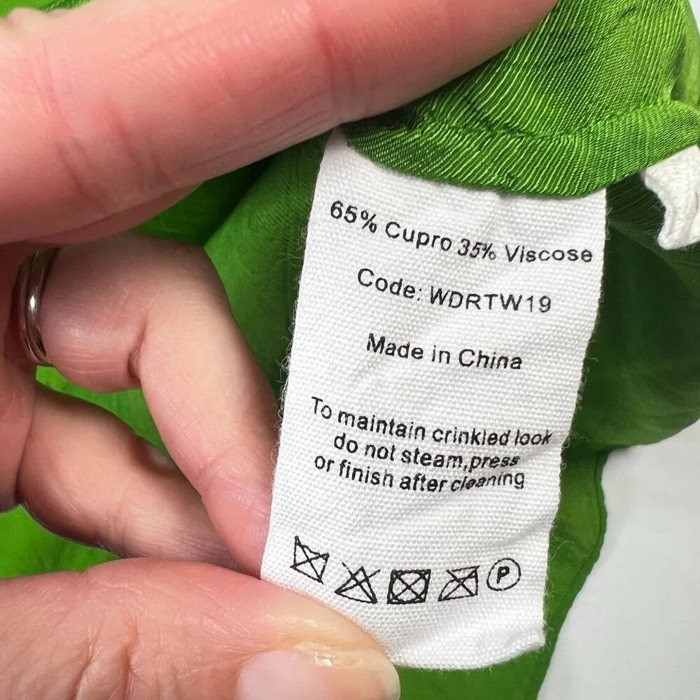 Toast Tiered Crinkle Twill Dress Spruce Green Midi Asymmetric Oversized Medium - Picture 12 of 14